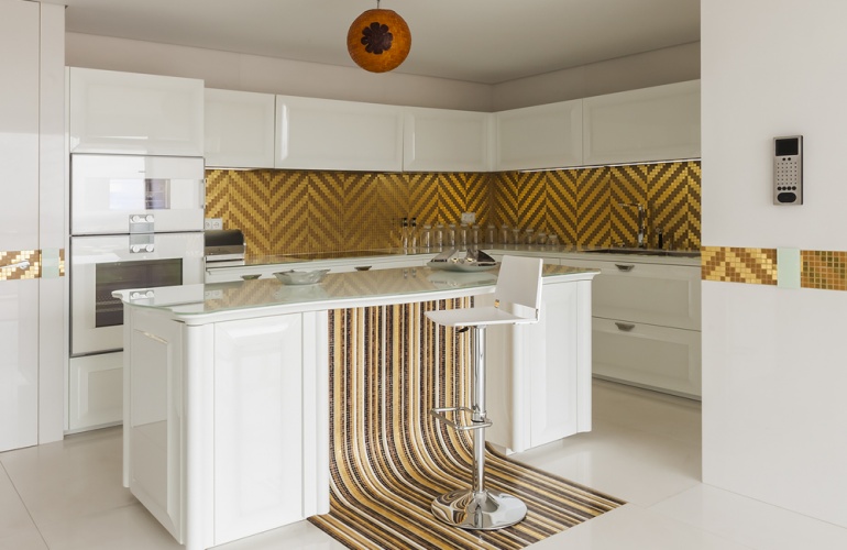 Bancada e Pavimento M�rmore Branco Sivec