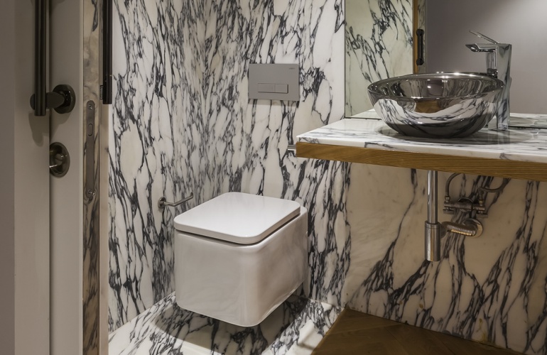 Pavimento Paredes e Balc�o M�rmore Carrara Estatuarieto